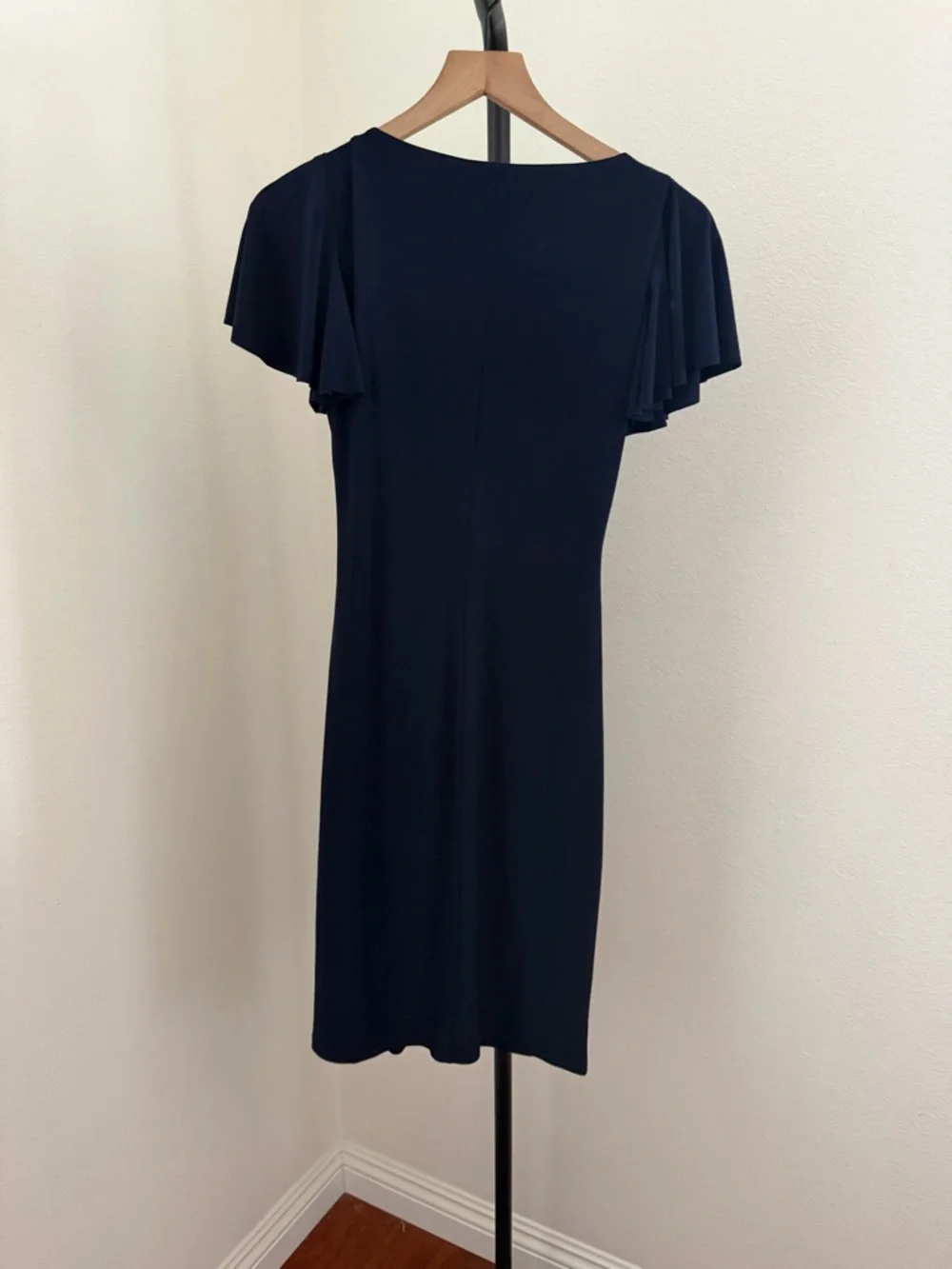 Lauren Ralph Lauren Navy Faux-Wrap Cocktail Dress - Picture 5 of 5